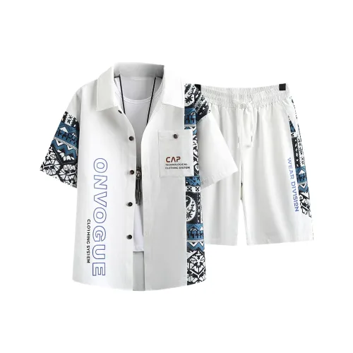 Wooden Rabbit Мужская одежда Свободный крой Корейский стиль Нишевый Дизайн Буква Комплекты одежды Повседневный Спортивный Дышащий