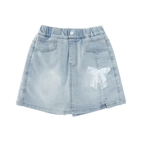 Mu Anmu Стильный Повседневный Тонкий Модный Бант Джинсы Платье Детский