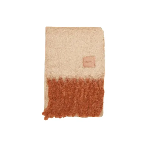 LOEWE Mohair Вязаные Шарфы Женские Бежевый Оранжевый