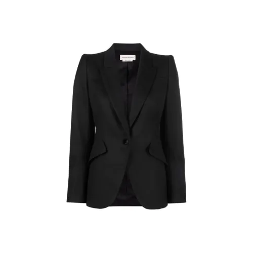 Alexander McQueen FW21 Бизнес-костюм Пальто Женское Черное