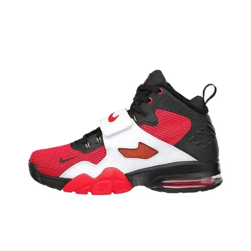 Nike Air Ромб Шипы Устойчивые к абразиву Высокий Топ Винтажные баскетбольные кроссовки Мужские Черные Красные