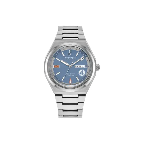 CITIZEN Светильник Кварцевый механизм Мужские Ecology Drive Collection Часы 39,5 мм Синий