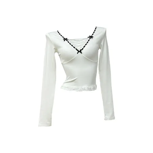 MOONCORE Длинный рукав Т-рубашка Женская