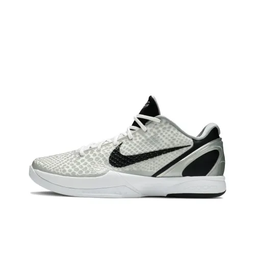 Nike Zoom Kobe 6 Устойчивые к истиранию Низкие Баскетбольные кроссовки Мужские Белый Черный