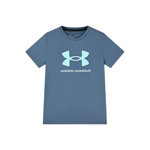 Under Armour Темно-сине-серый Школьный возраст Футболка