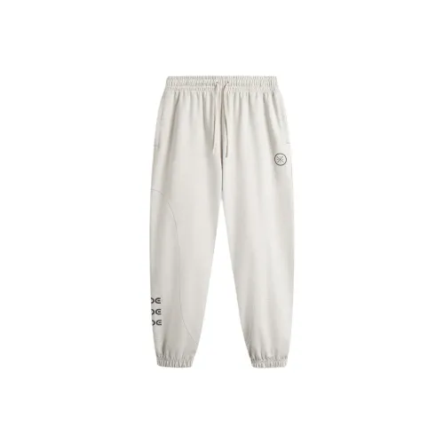 LINING Basketball Collection Вязаные тренировочные штаны мужские приглушенный серый цвет текстура вереска