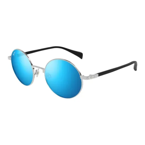 Maui Jim Металлический сплав Круглые Солнцезащитные очки Унисекс Серебряный