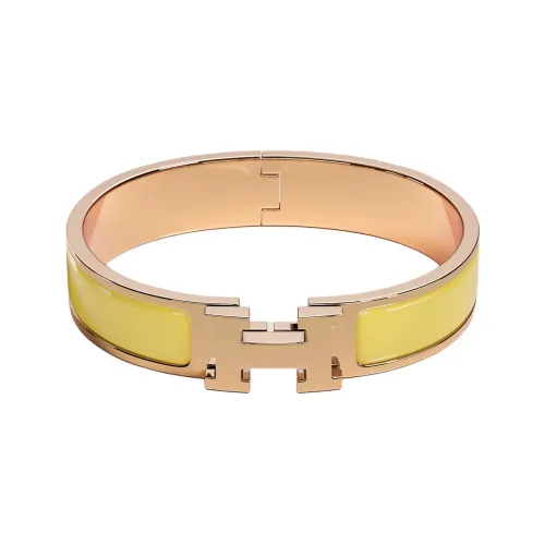 HERMES Clic H Эмаль Браслеты Женские Желтые