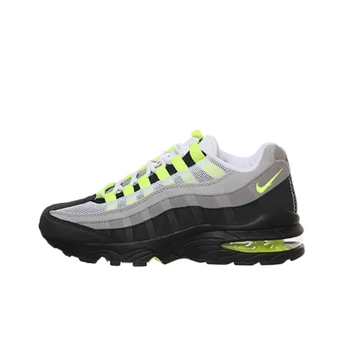 Nike Air Max 95 Устойчивый к истиранию Низкий Топ Детские Беговые Кроссовки Черный Серый Белый Подростки