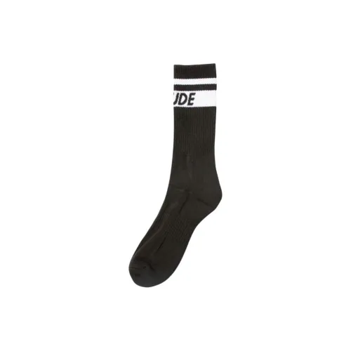 RHUDE 1 Пачка Черные Мужские Носки до Икры MID