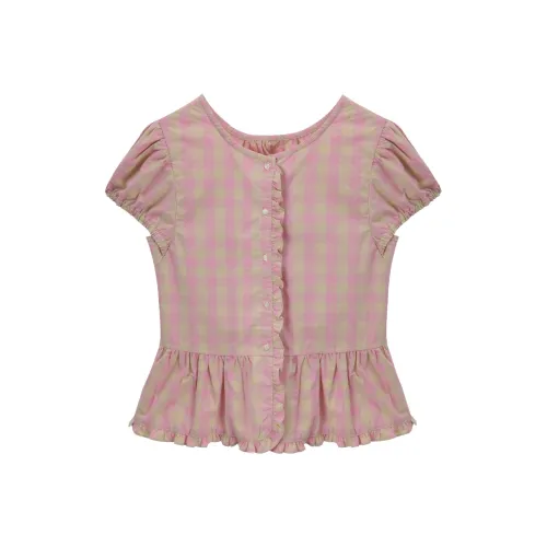 MISHOW Розовая клетка Топ Женские Рубашки