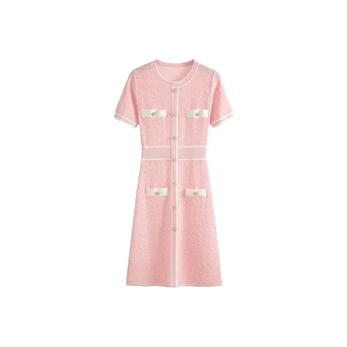 QIAOMONVHAI Короткое платье с короткими рукавами женское