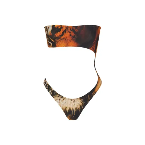 SKIMS x Roberto Cavalli SS25 Без бретелей Монокини Ван-Пис Купальник Женский