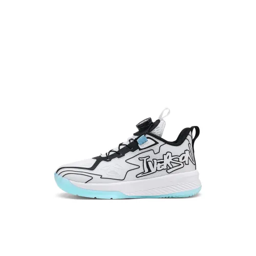 IVERSON Детские баскетбольные кроссовки Low Топ Белый черный Glacier Blue Kids