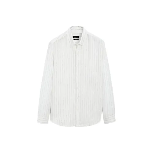 Massimo Dutti Кремовые Мужские Рубашки