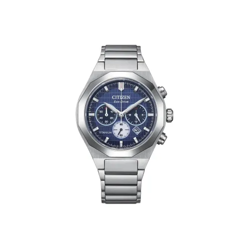 CITIZEN Ecology Drive Collection Светильник Кварцевый механизм Супер титановый ремешок Часы 41 мм Мужские часы Синий циферблат