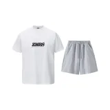 Белый топ + светло-серые шорты