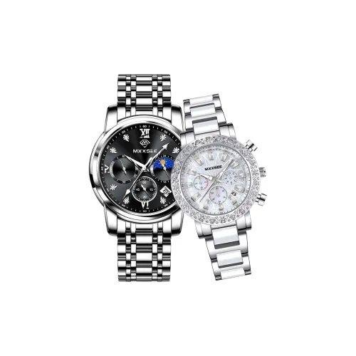 MXXSEE Кварцевый механизм ремешок из нержавеющей стали унисекс белый циферблат
