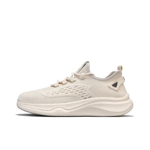 Binary Амортизация Oтскок Высота Легкий Дышащий Низкий Топ Повседневный Мужской Бежевый