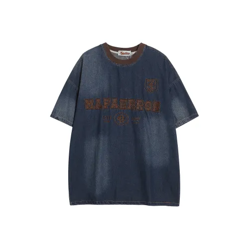 WAYHWEI Летняя футболка унисекс джинсовый синий