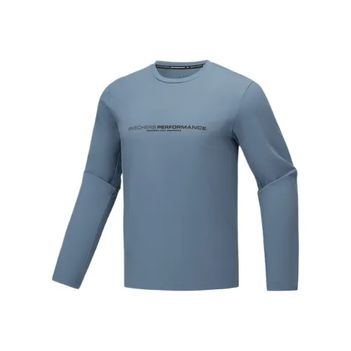 Skechers Темно-синий Серый 027C Мужская T-рубашка