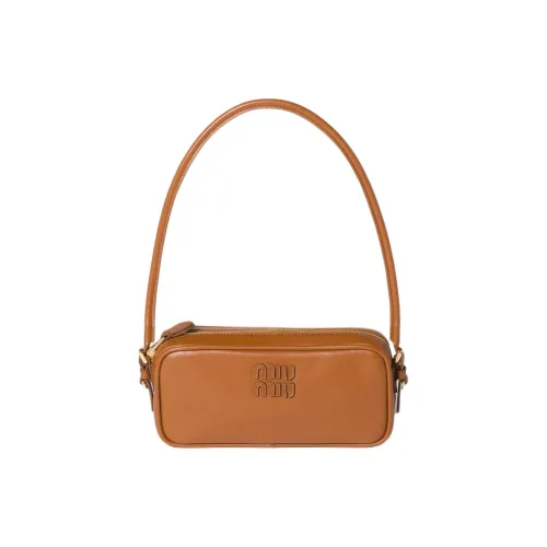 MIU MIU Телячья кожа Сумка Маленькая Женская Коньячный бренди