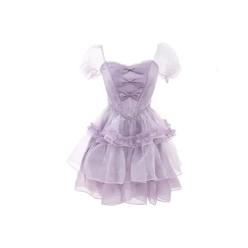 GRAYISMOON Короткое платье с короткими рукавами женское