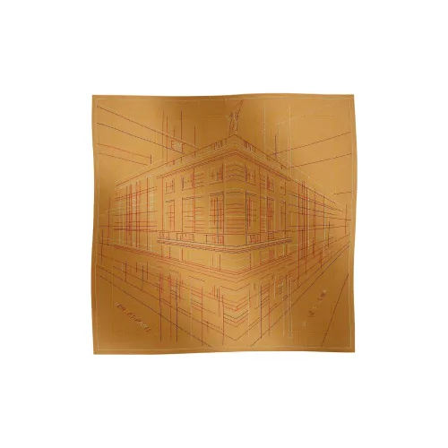 HERMES Кашемир Палантины Женские Бежевый Золото