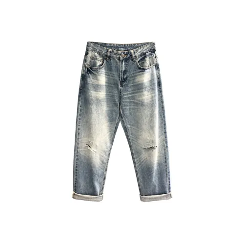 YGQPZHZ 2025 Loose Fit Straight Cut Pants Men's