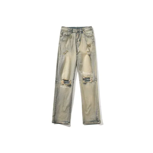 EPTISON Желтый Грязь Мужские Джинсы