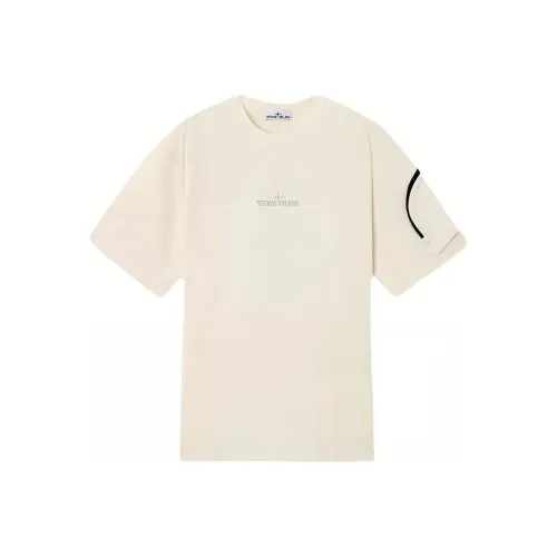 Stone Island Айвори Мужская T-Рубашка