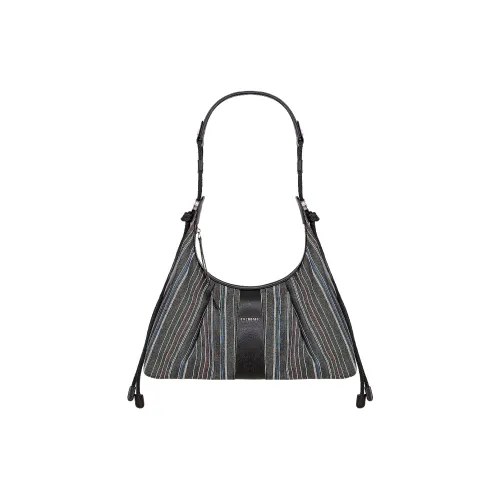 Great Dog and Black Horse Бродяга Премиум Деним Тоут Большая емкость Одно плечо Сумка-хобо Большая Женская Деним Черный