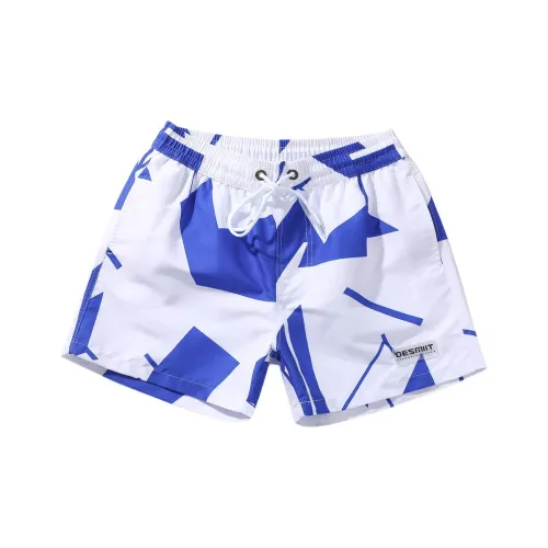 DESMIIT Синие Белые Шорты с Принтом для Мужчин Повседневные
