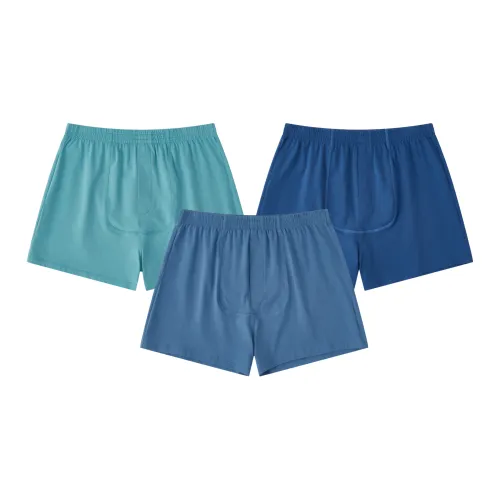 QIANLEE Небесно-голубой + Прилив Бирюзовый + Stream Теневой синий Мужские боксер-шорты