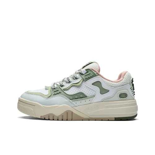 Кроссовки для скейтбординга KAPPA Low Top Классические Белый/Светлый Гороховый Зеленый/Болотный Зеленый Женские