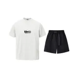 Белый, Фотиния, Серый, Топ + Черные Шорты