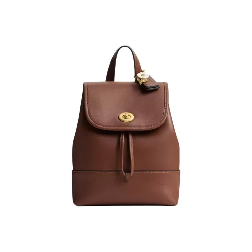 COACH Originals Кожа Рюкзак Маленький Женский Коричневый