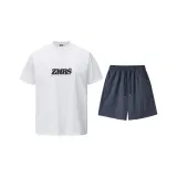 Белый топ + синие серые шорты