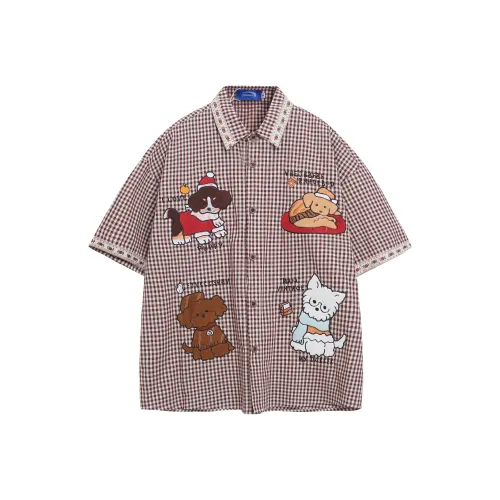 WAYHWEI Летняя рубашка унисекс кофейного цвета