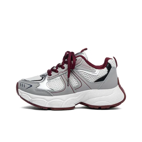 RENBEN Износостойкие Дышащие Низкие Кеды Женские Бежевый Бордовый