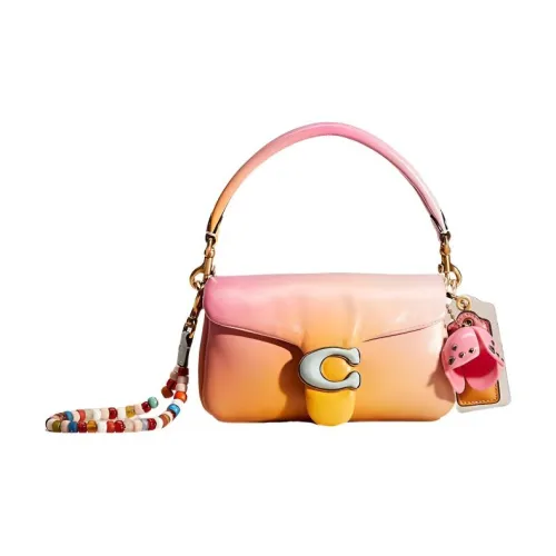 COACH Pillow Кожа GOD OF Вино Сумка Одно плечо Сумка Маленькая Женская Градиентная Многоцветная