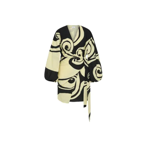 SHEIKE Oceanic Вихрь Мини Платье Длинное Платье с Длинными Рукавами Женское