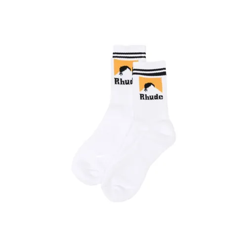 Rhude Белые Унисекс MID Носки до икры