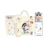 Карандашный Шин-Чан Веер Бежевый + Сумка для покупок + Белая чашка для воды с медведем