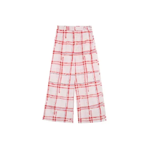XIAOLIZI Красная клетка Женские Повседневные брюки