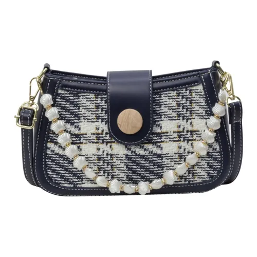 CAREELL Клетчатая ткань Сумка через плечо Стандартная Женская Белая Черная Синяя