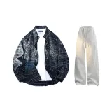 Винтажные синие + белые серые штаны Фотиния