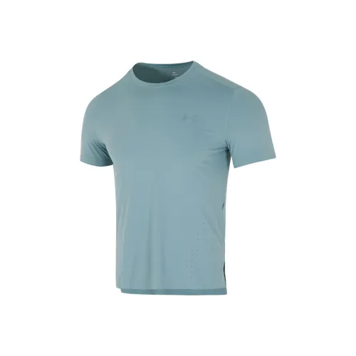 Under Armour Blue Men's T-Shirts Уnder Armour Синий Мужской Т-Рубашки
