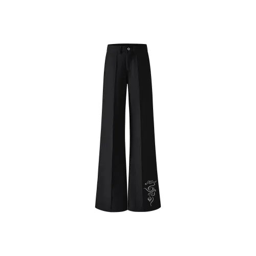 A02 Черные унисекс костюмные брюки