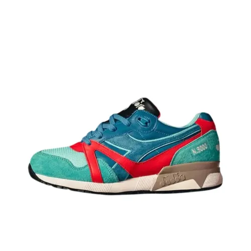 Hanon x DIADORA N9000 Устойчивый к истиранию Низкий Топ Повседневная обувь Унисекс Синий Зеленый